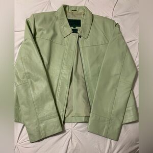 Leather jacket made by the Serrano Leather Co.  light green M